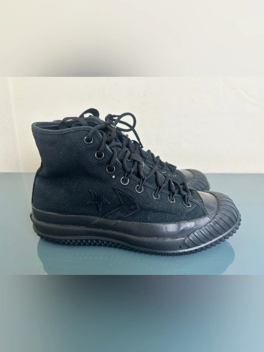 Converse All Star Mountain Club Black High Top Boots M 8 W 9.5 Fleece Lined